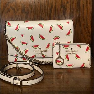 NWT-Kate Spade-SET-Watermelon Party-Carson Crossbody & Staci L-Zip Cardholder